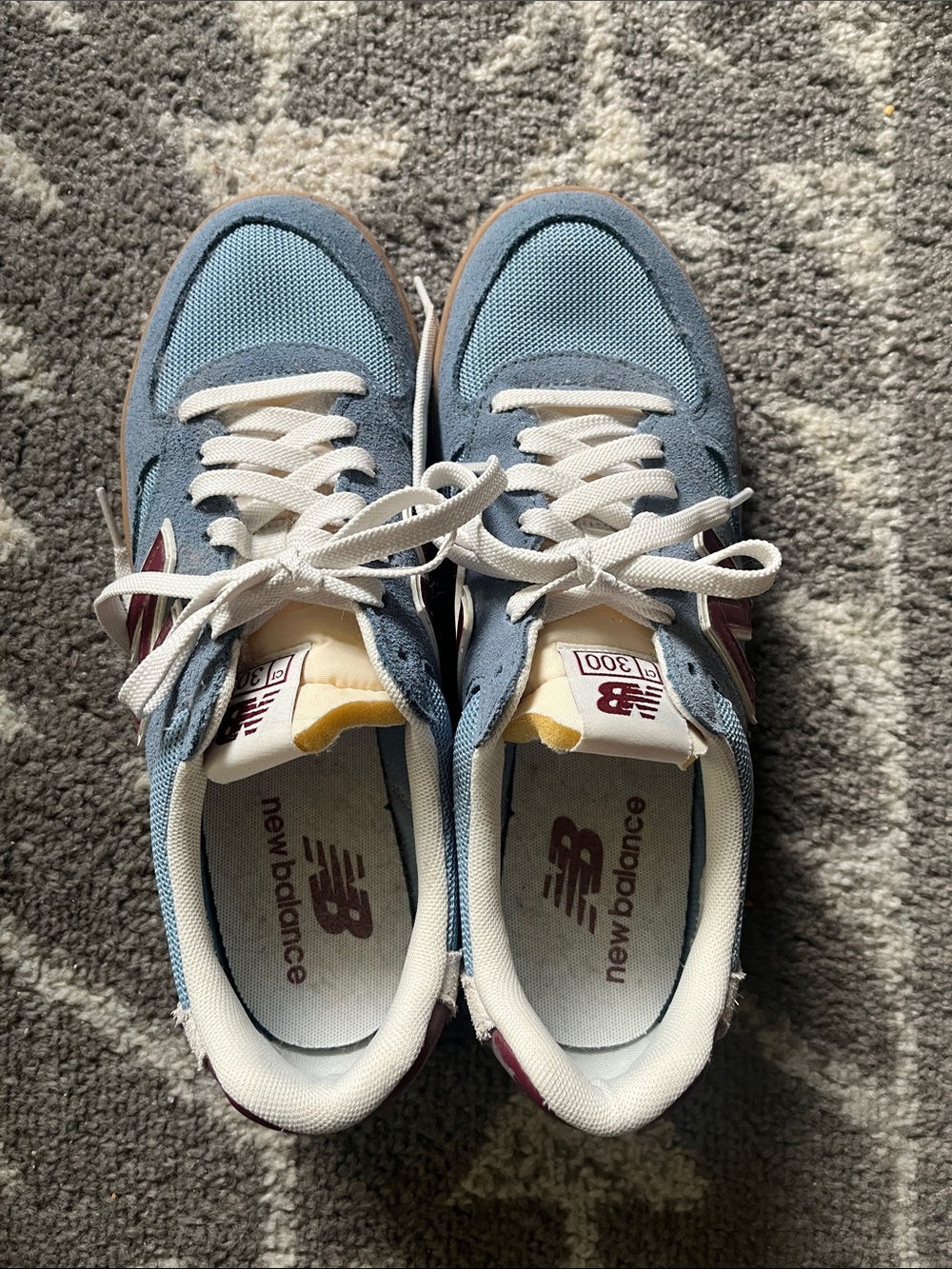 New Balance CT300 Light Blue Suede & Mesh Sneakers with Maroon Men’s 8.5 - Picture 4 of 8